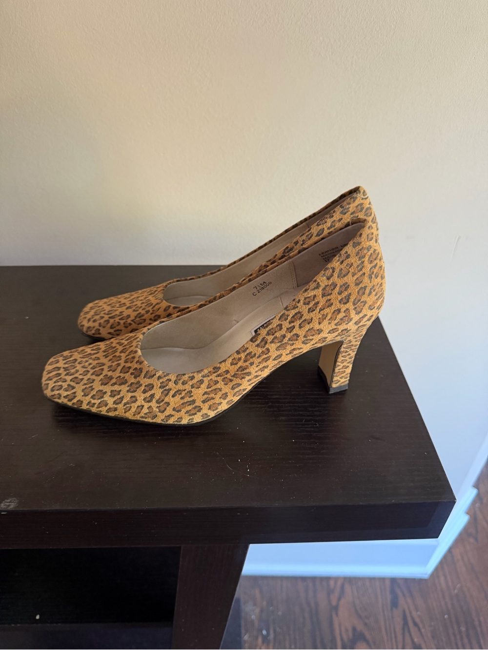 CARESSA Crosstown Construction Leopard Print  Heel